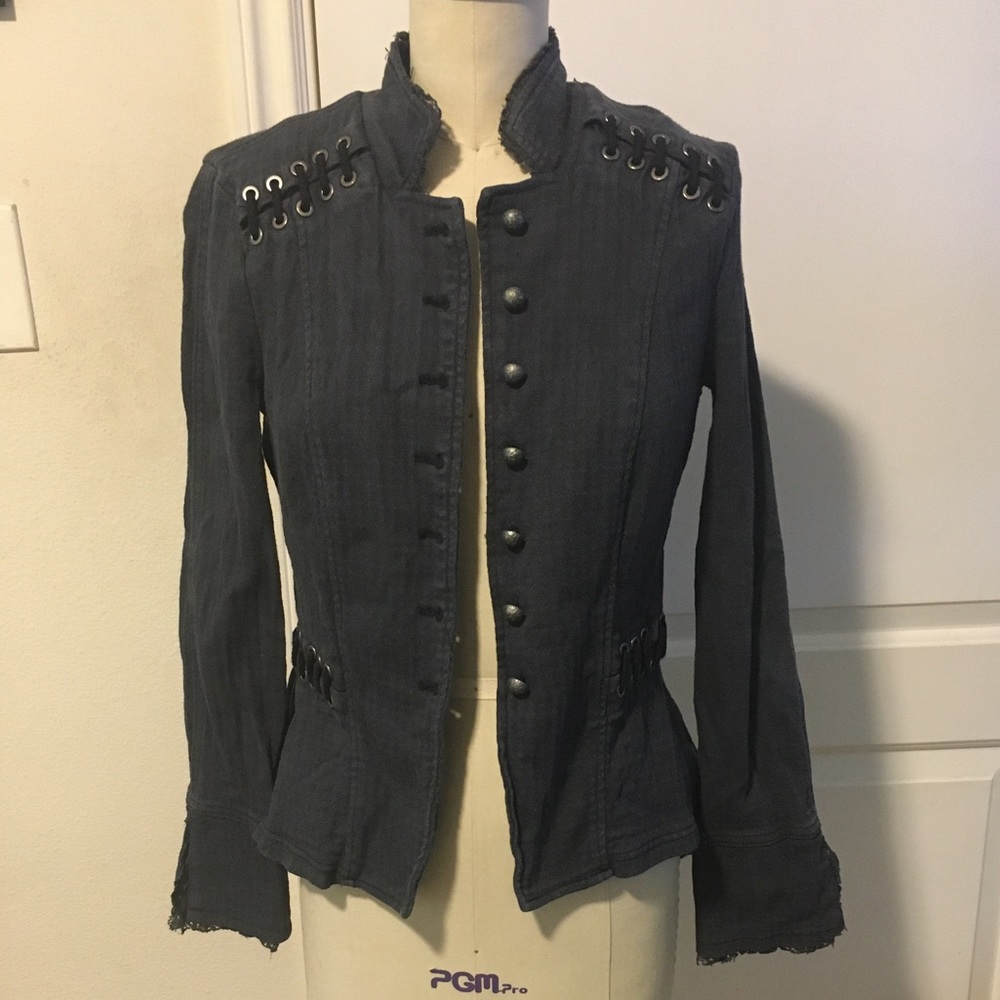 Free People Laced Military Inspired Jacket S